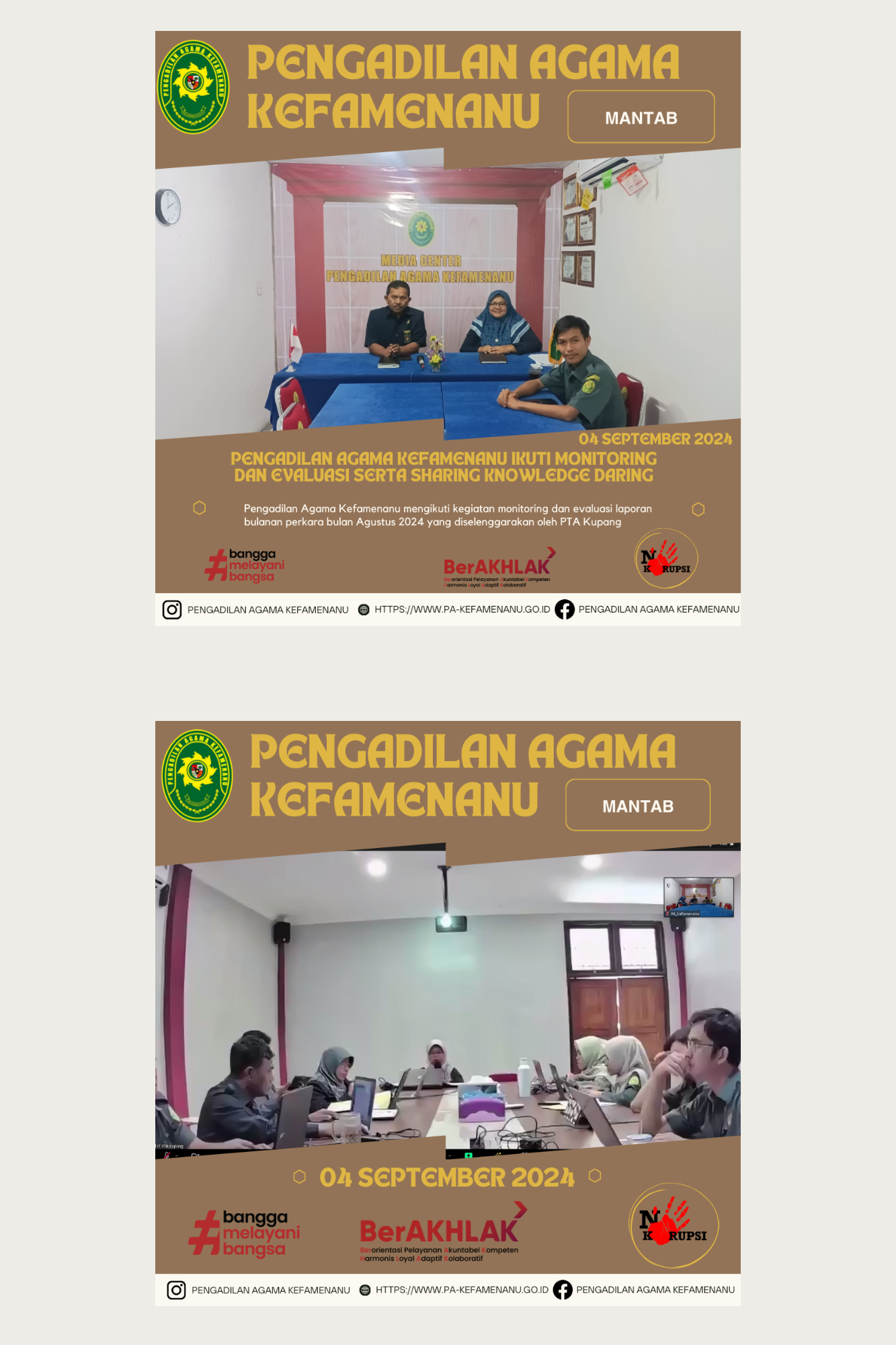 04 09 2024 Pengadilan Agama Kefamenanu Ikuti Monitoringdan Evaluasi serta Sharing Knowledge Daring