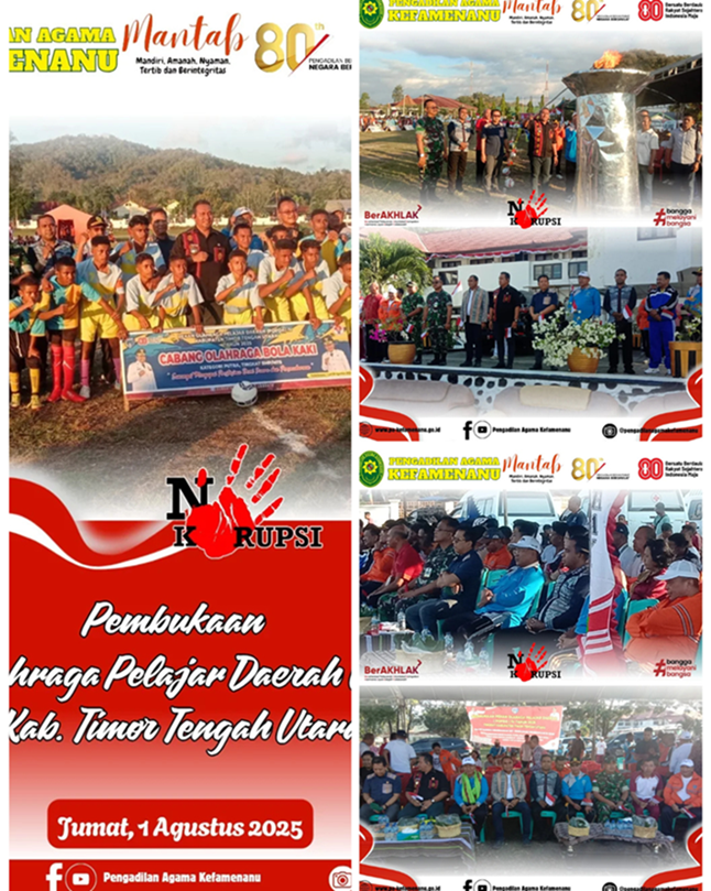 Pembukaan Pekan Olahraga Pelajar Daerah Popda IV Kabupaten Timor Tengah Utara Tahun 2025