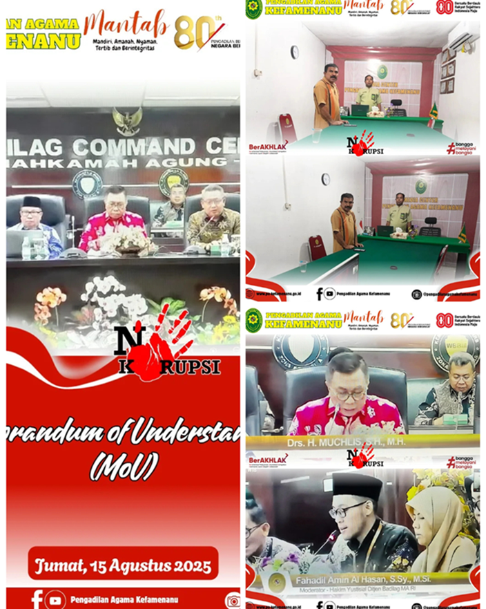Penandatanganan Memorandum of Understanding MoU secara virtual antara Ditjen Badan Peradilan Agama Mahkamah Agung RI dengan UII Yogyakarta
