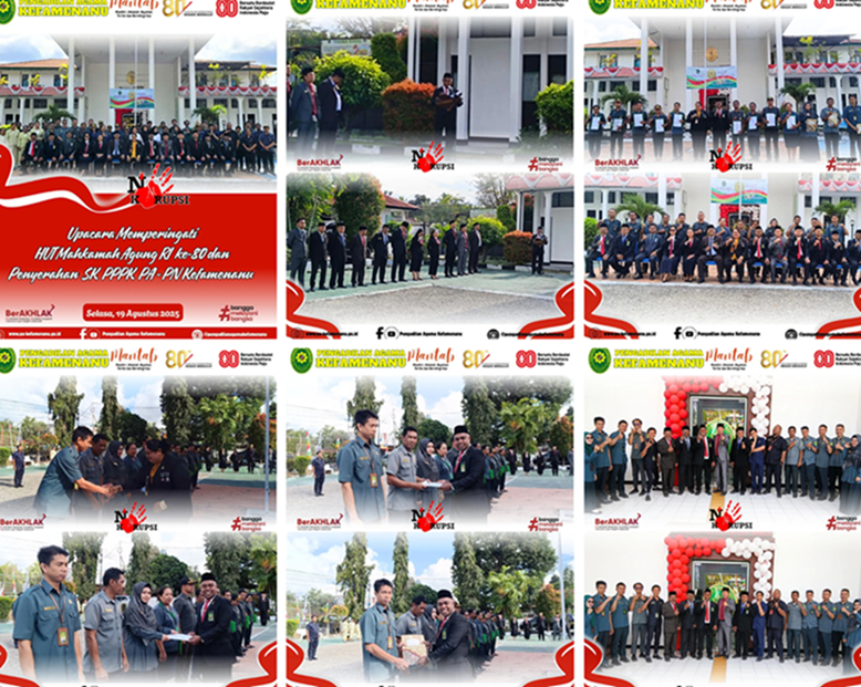 Upacara memperingati Hari Ulang Tahun HUT Mahkamah Agung Republik Indonesia ke 80 tahun 2025 bertempat di Lapangan Upacara Pengadilan Negeri Kefamenanu