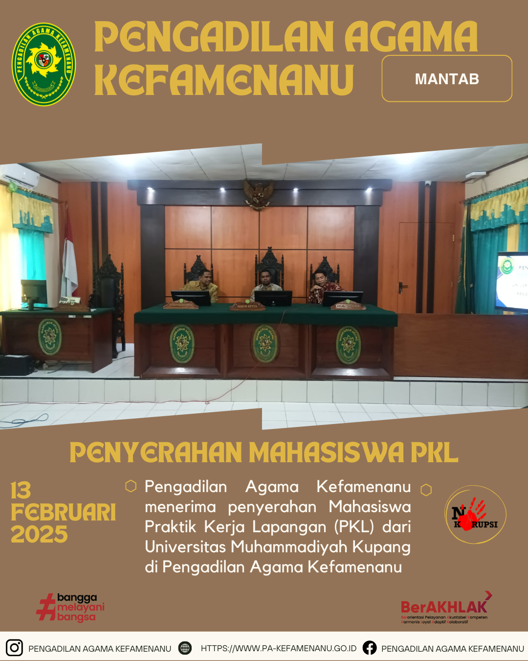 Penyerahan Mahasiswa Praktik Kerja Lapangan PKL dari Universitas Muhammadiyah Kupang