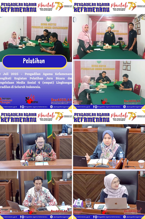 Pelatihan Juru Bicara dan Pengelolaan Media Sosial pada 4 empat Lingkungan Peradilan di seluruh Indonesia
