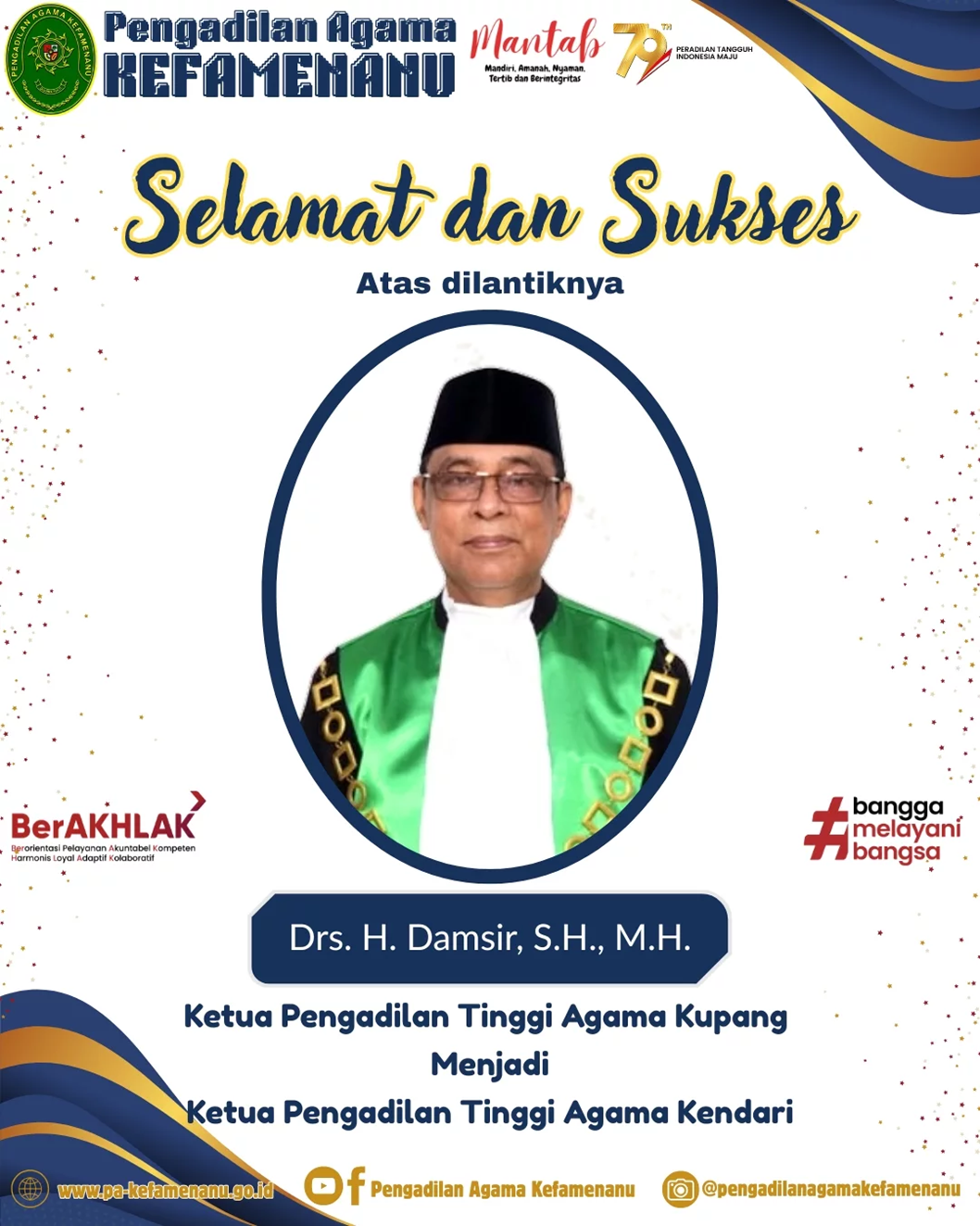 Keluarga Besar Agama Kefamenanu mengucapkan Selamat dan Sukses