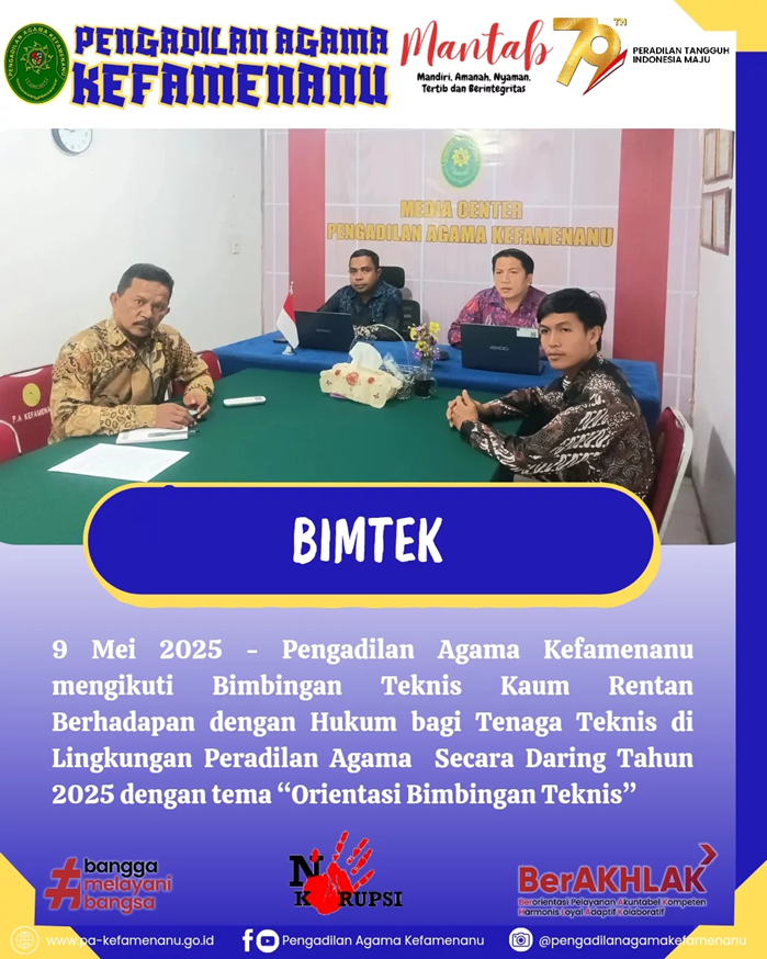 Bimbingan Teknis Kaum Rentan Berhadapan dengan Hukum bagi Tenaga Teknis 1
