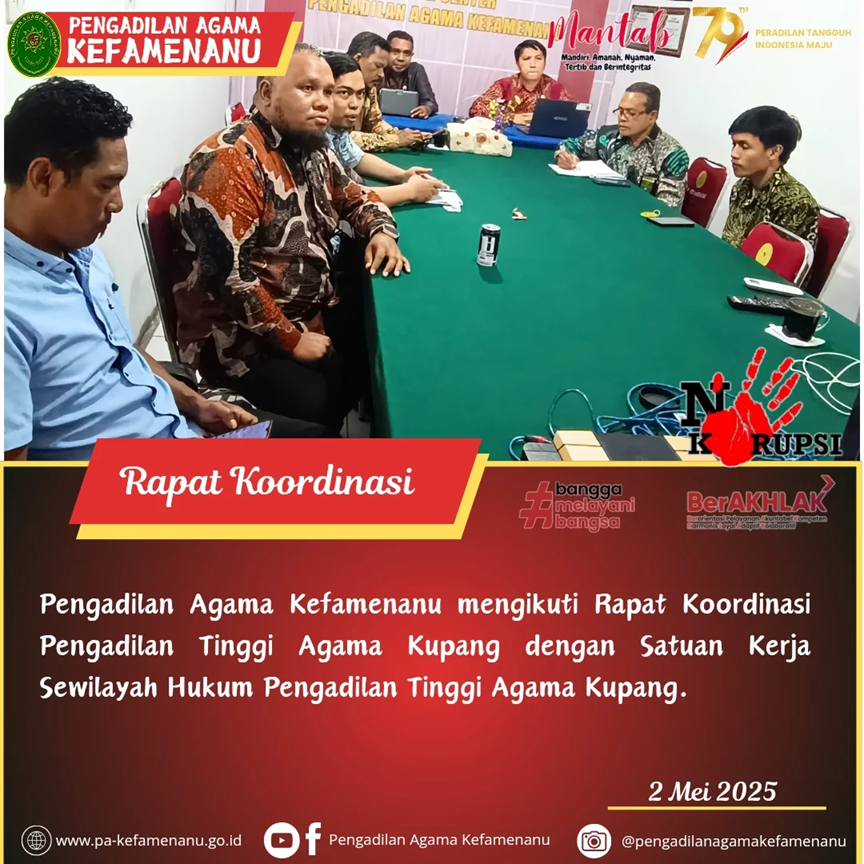 Rapat Koordinasi Pengadilan Tinggi Agama Kupang Dengan Satuan Kerja Sewilayah Hukum Pengadilan Tinggi Agama Kupang 1