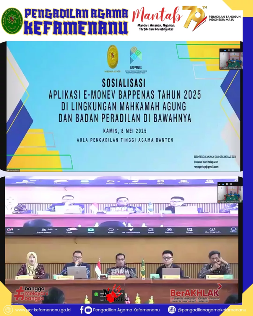 Sosialisasi Aplikasi e Monev Bapenas 2025 di Lingkungan Mahkamah Agung dan Badan Peradilan di Bawahnya 2